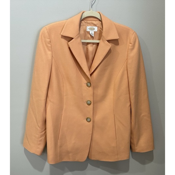 Talbots Jackets & Blazers - Wool Cashmere Talbots Womens Blazer Orange  Button Front Career Jacket Size‎ 10